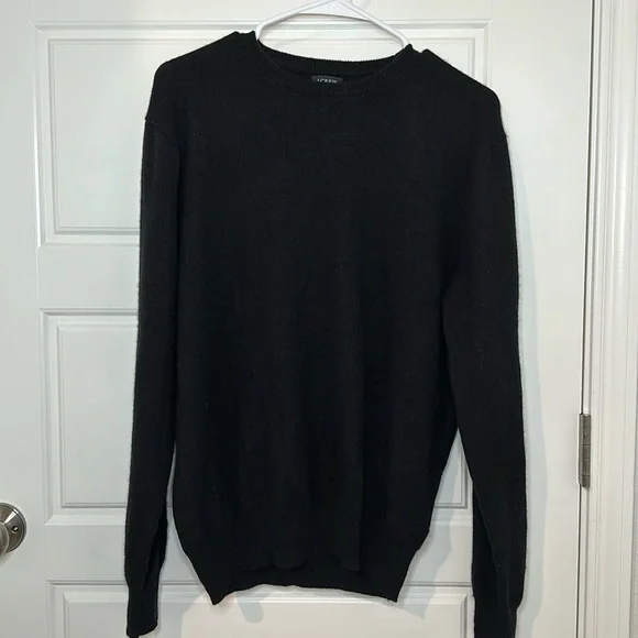 J. Crew The Boyfriend Sweater 100% Cashmere Black Good Cashmere Certified NWOT - Picture 2 of 10